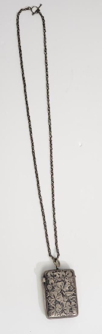 English Sterling Silver Vesta Case On Chain (1 of 5)