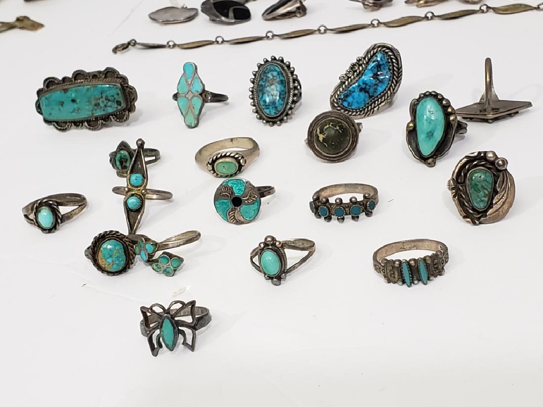 Group of 19 Assorted Southwest Sterling Rings (1 of 5)