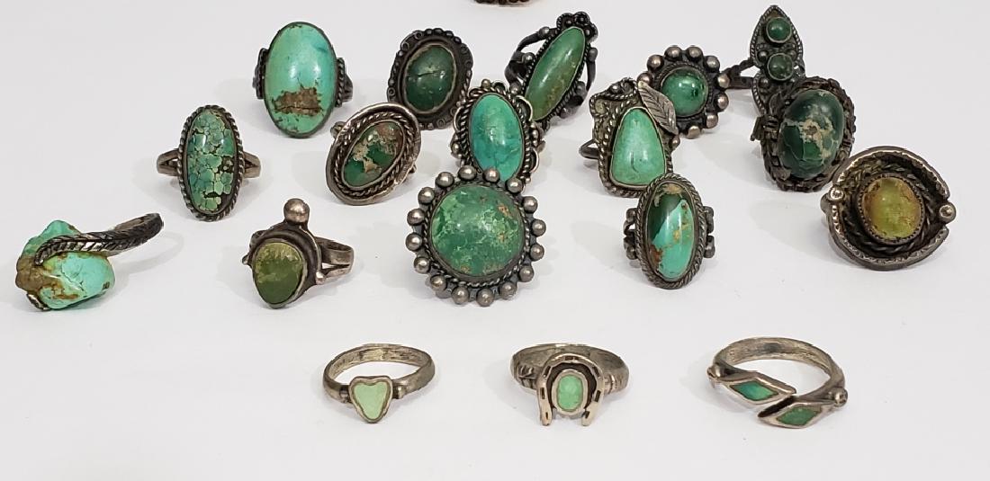 18 Sterling & Turquoise Native American Rings (1 of 8)