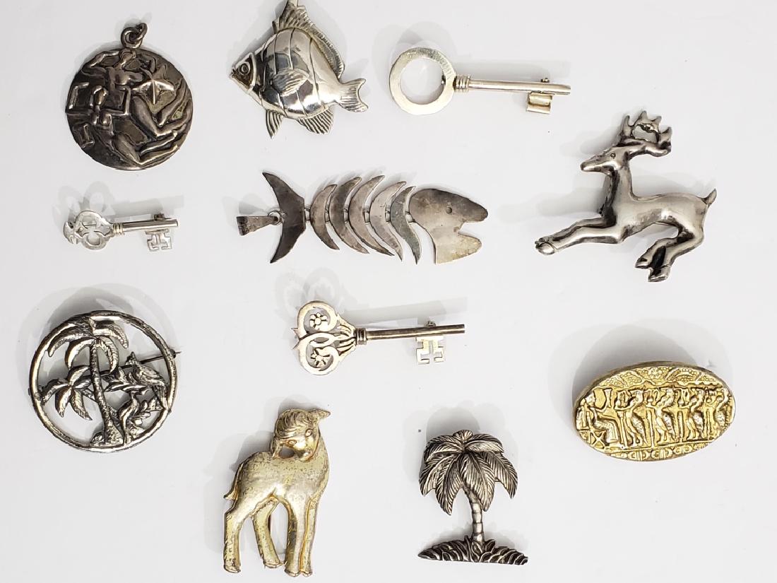 Group of 11 Vintage Sterling Pins (1 of 14)