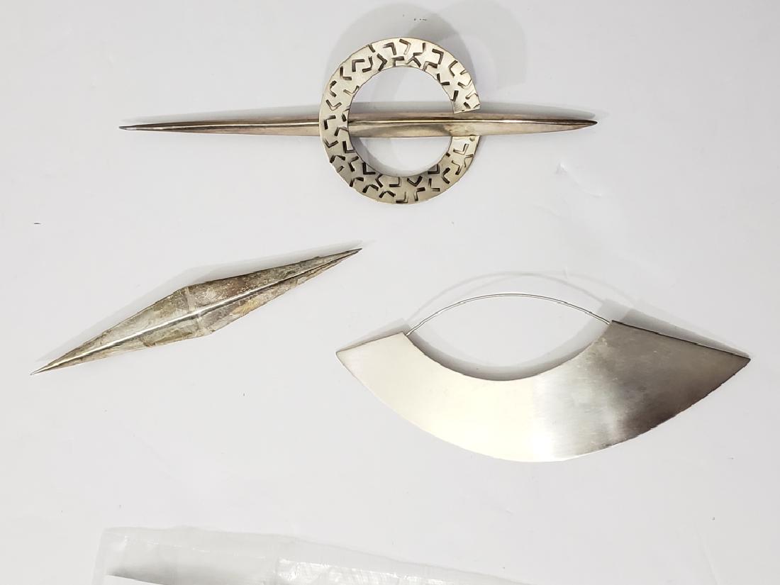 3 Large Modern Sterling Silver Pins (1 of 4)