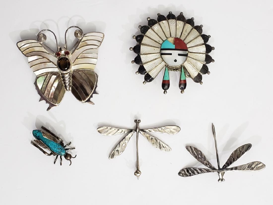 Group of 3 Insect Items & Native American Buckle (1 of 7)