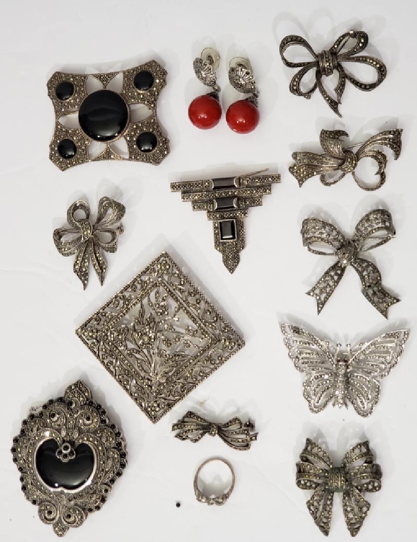 13 Pieces Of Marcasite & Sterling Silver Jewelry (1 of 3)