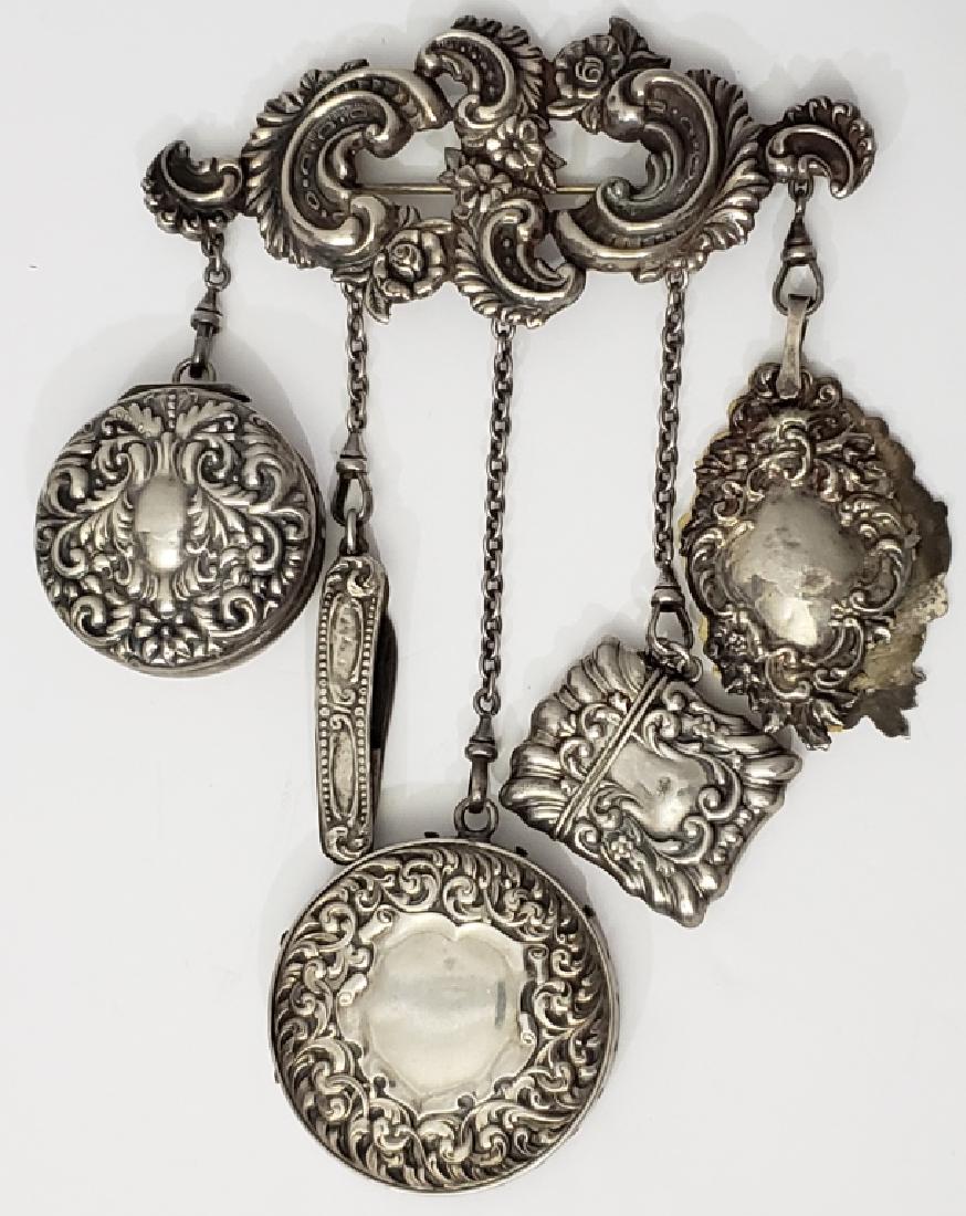 Sterling Silver Chatelaine With 5 Items (1 of 5)