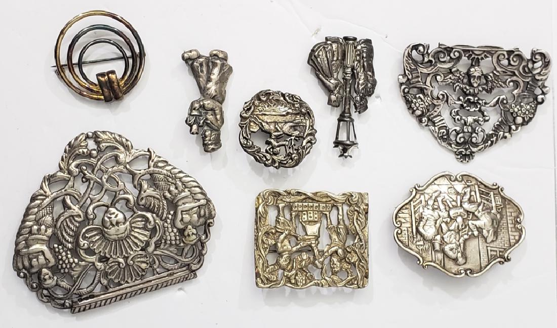 8 Vintage Pins With People Or Figures, Sterling (1 of 11)