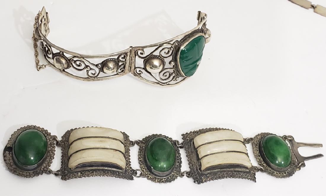 Two Larger Mexican Silver Bracelets With Stones (1 of 4)