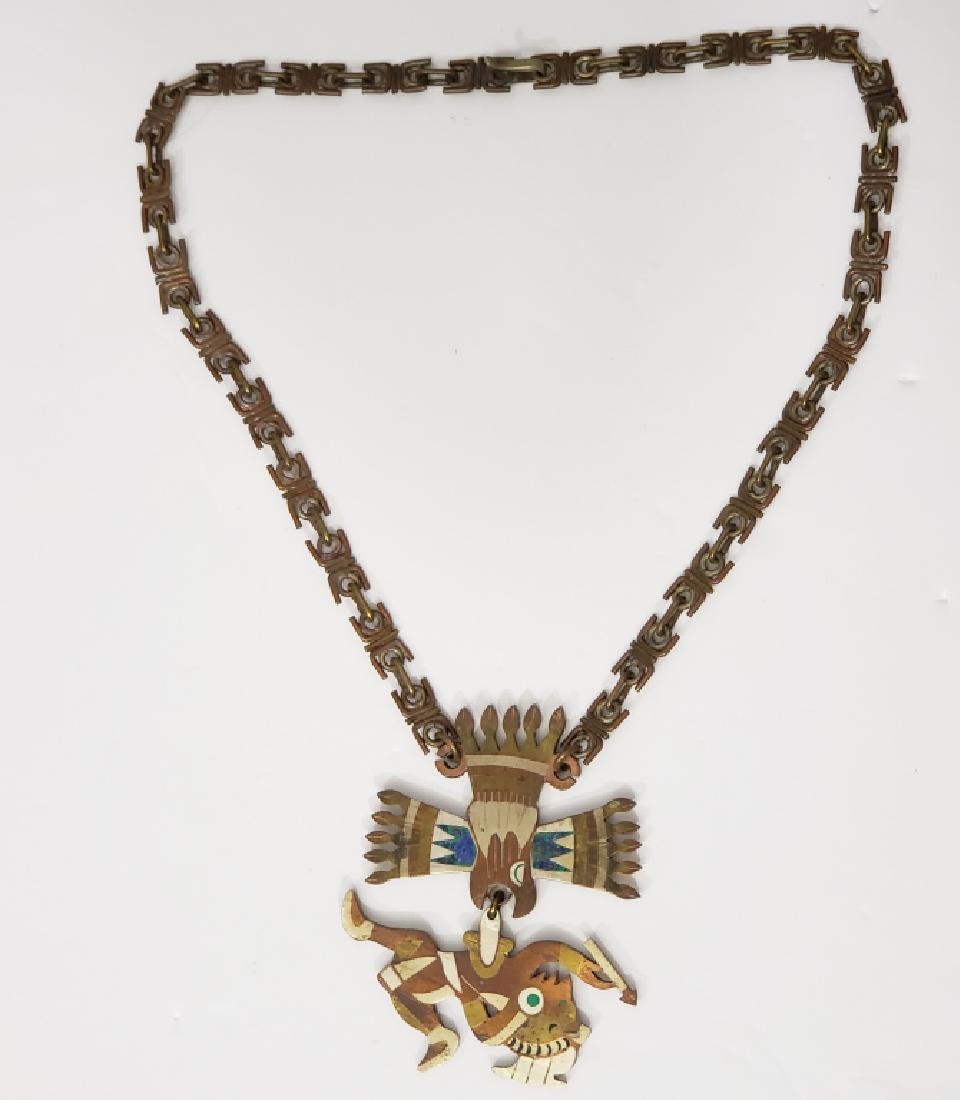 Mexican Silver Mixed Metals Necklace Casados (1 of 3)