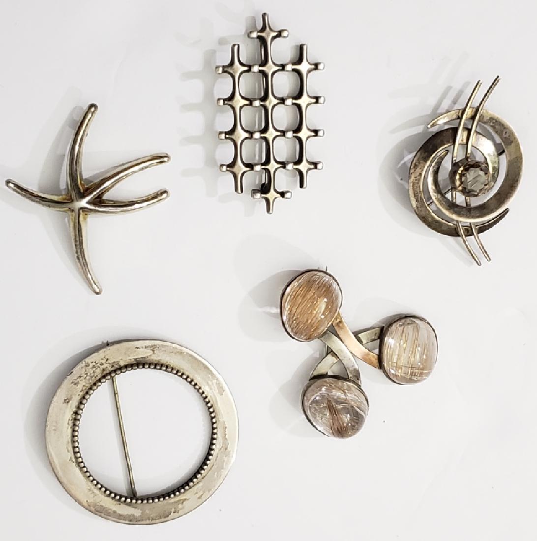 Group of 5 Vintage Sterling Silver Pins (1 of 10)