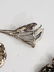 5 Vintage Sterling Silver Flower Pins - 6