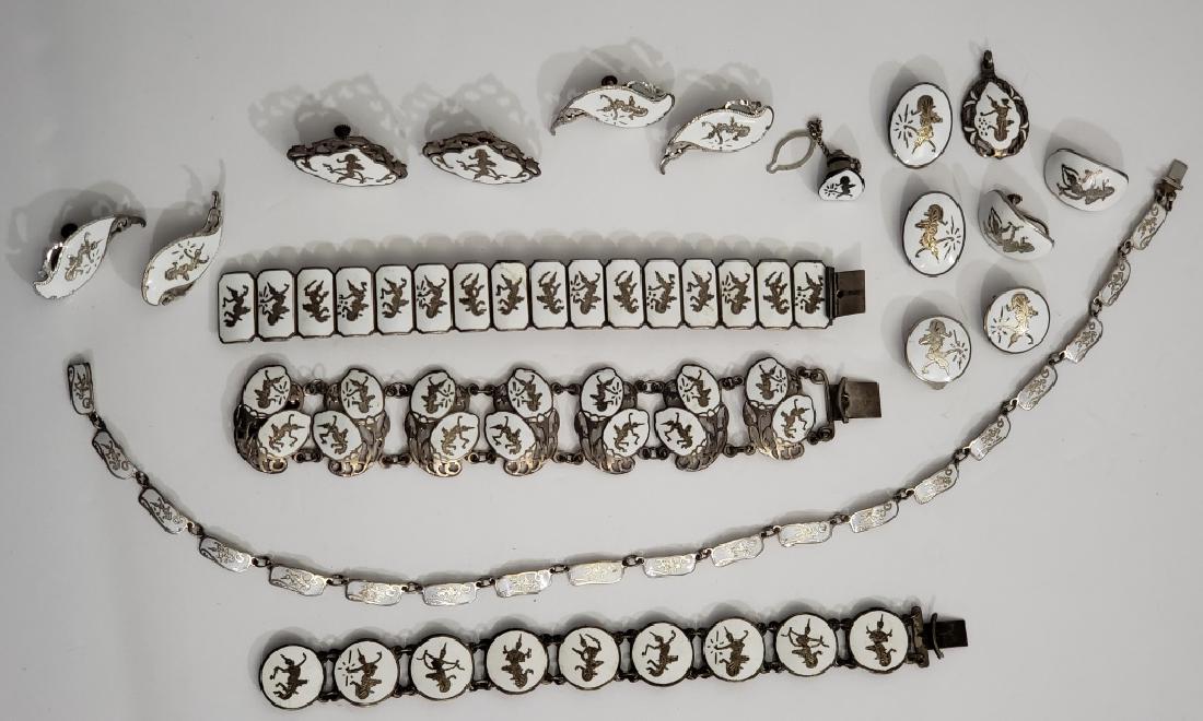 Group 12 Thai Siam Sterling White Enamel Jewelry (1 of 7)