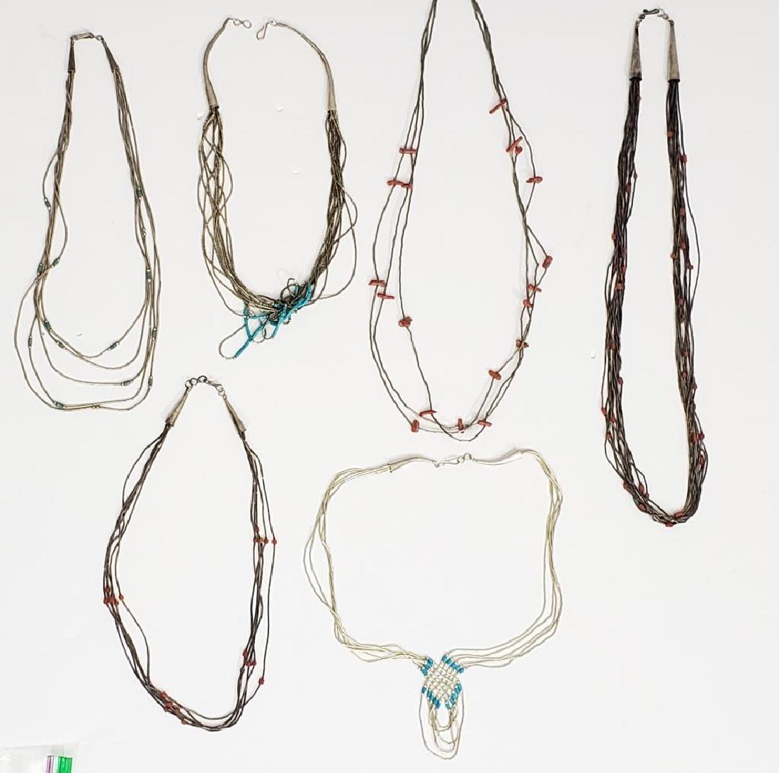 6 Assorted "Liquid Silver" Southwestern Necklaces (1 of 8)