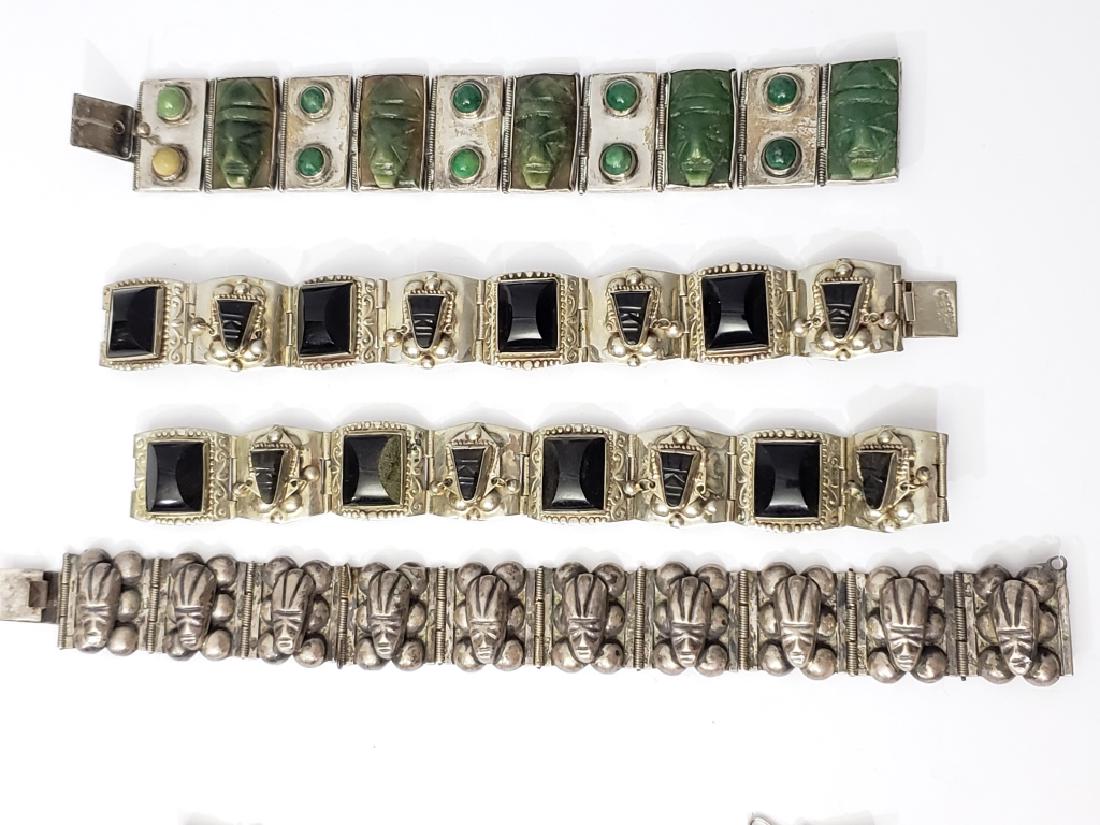 4 Assorted Vintage Mexican Silver Bracelets (1 of 9)