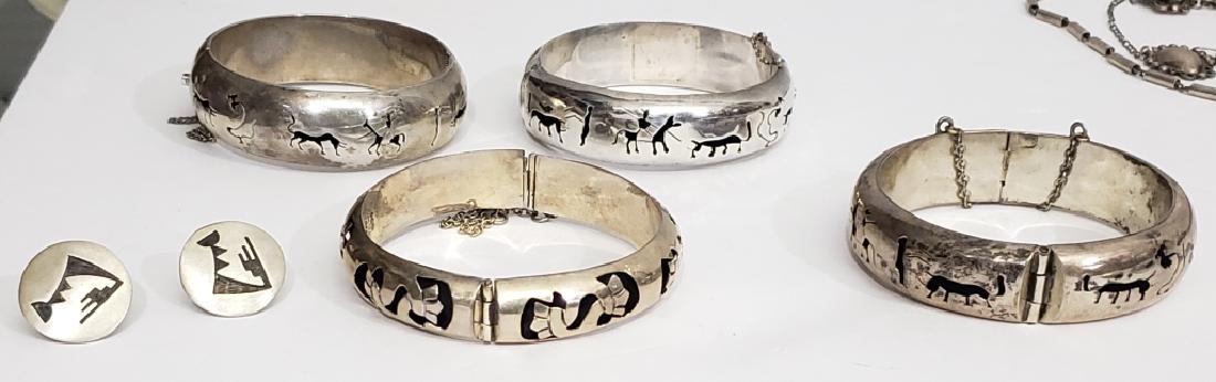 Group of 4 Sterling Silver Bracelets Animal Cutout (1 of 9)