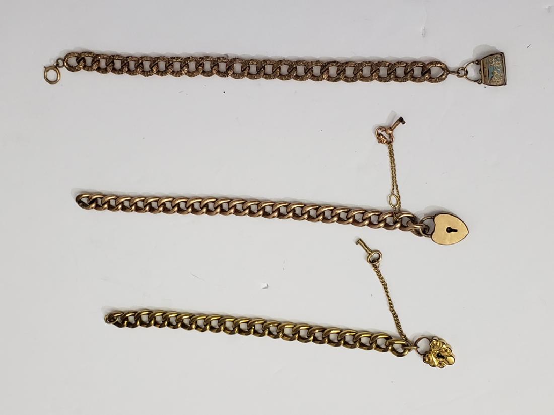 3 Victorian Gold Filled Bracelets With Charms (1 of 5)