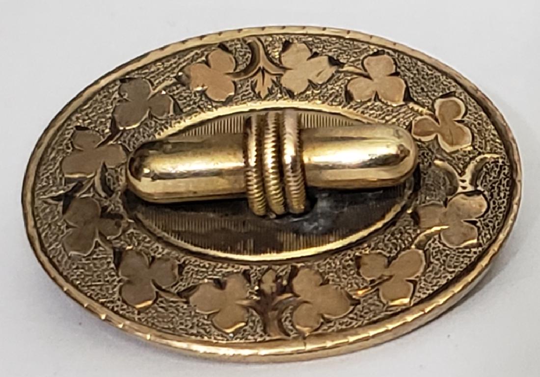 Victorian 14K Gold Oval Brooch Unmarked (1 of 2)