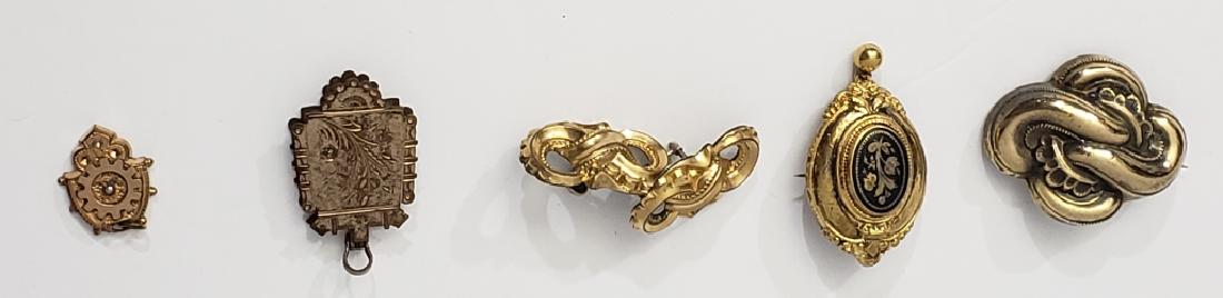 3 Victorian Gold Filled Pendants & A Pin (1 of 8)