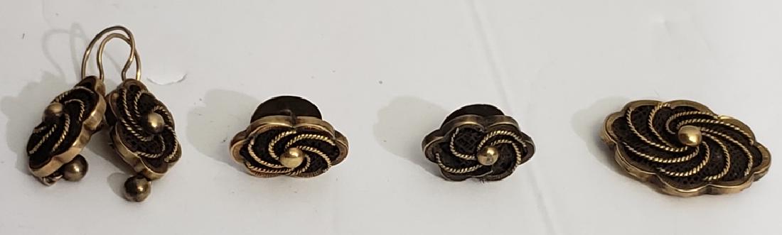 Victorian Gold Hair "Spiral" Lot- 5 Pcs (1 of 4)