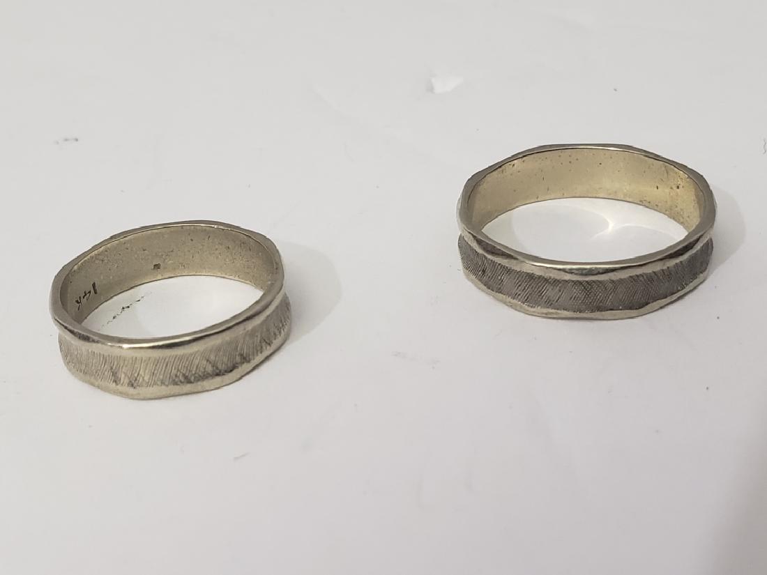 Two (2) 14K White Gold vintage Wedding Rings (1 of 1)