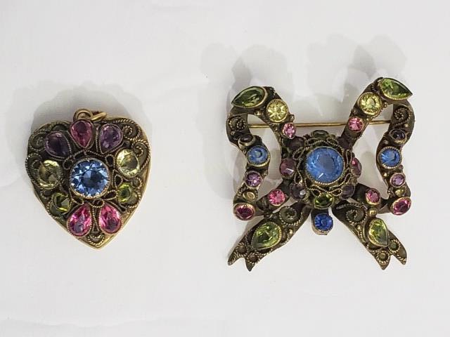 Hobe Sterling Silver Heart Shaped Locket & Pin (1 of 5)