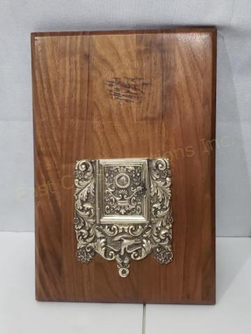 Unusual Silver (?) Judaica Plaque With Door (1 of 3)