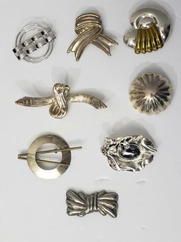 Group of 8 Assorted Sterling Silver Pins (1 of 10)