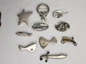 10 Assorted Sterling Silver Pins