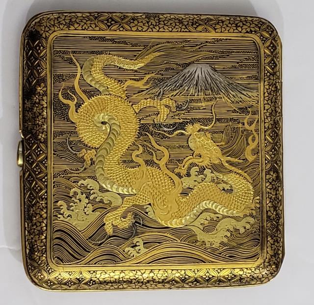 Japanese Mixed Metals Komai Cigarette Case (1 of 5)