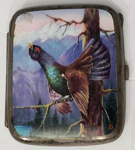 Antique Sterling Silver & Enamel Cigarette Case (1 of 3)