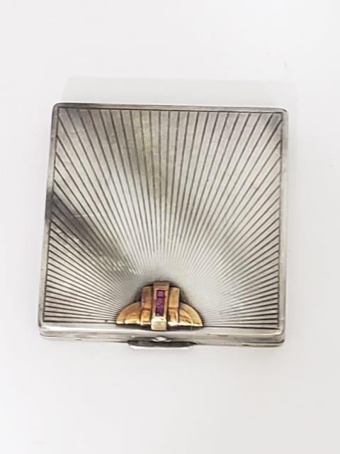 Sterling, 14K Gold & Ruby Compact (1 of 3)