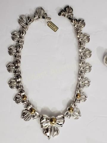 Krypell Sterling Silver & 14K Necklace "Bows" (1 of 2)