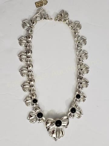 Krypell Sterling Silver & Onyx  Necklace "Bows" (1 of 2)