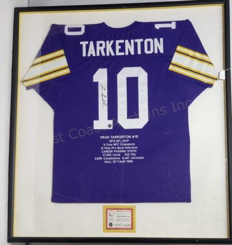 Frank Tarkenton #10 Signed Stat Jersey Framed COA (1 of 5)