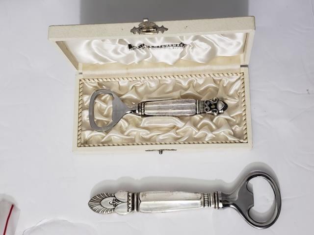 2 Sterling Silver Bottle Openers, 1 Georg Jensen (1 of 5)