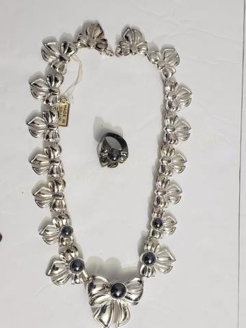 Krypell Sterling & Hematite Necklace & Ring (1 of 4)