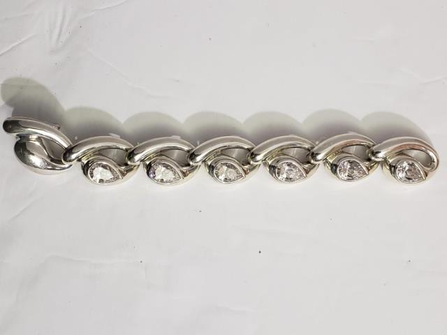 Krypell Sterling Silver & CZ Bracelet 7.75" (1 of 4)