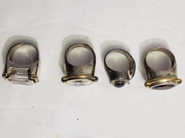 Group of 4 Krypell Rings Sterling Silver & 14K (1 of 4)