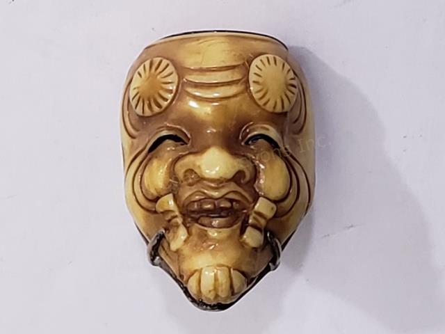 Sterling Silver Large Ring  Asian Japanese Face (1 of 2)