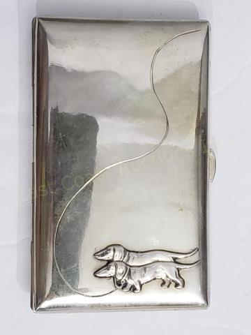 .800 Silver Card Case With Dachshunds (1 of 5)
