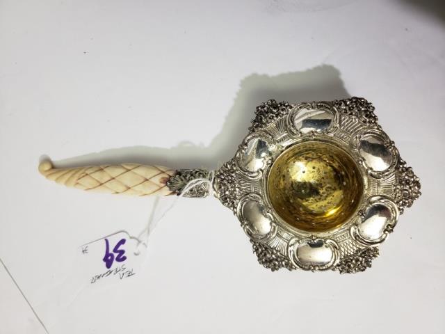Antique Silver (?) Tea Strainer (1 of 4)