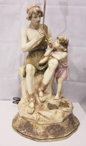 Royal Dux (?) Large Figure of A Piper & Child (1 of 5)
