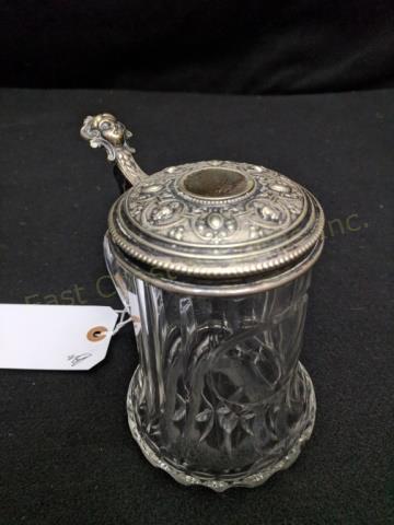 H. A. Jurst & Co. Crystal Silver Plate 1/2 L Stein (1 of 5)