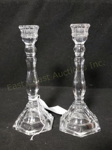 A Pair of Tiffany & Co. Glass Candle Sticks (1 of 4)