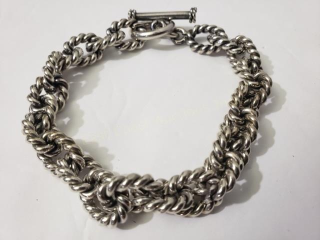 Large, Heavy Gent's Sterling Bracelet 2.4 Oz Troy (1 of 2)