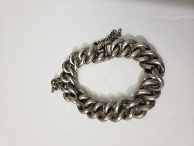 Heavy Sterling Silver Gents Bracelet (1 of 1)