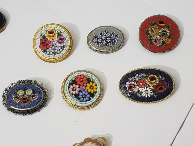 Group of 6 Micro Mosaic Pins (1 of 7)