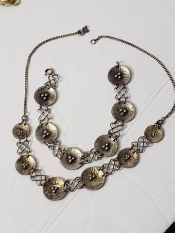 Thomee (Albert) Bracelet & Necklace .900 Silver (1 of 2)