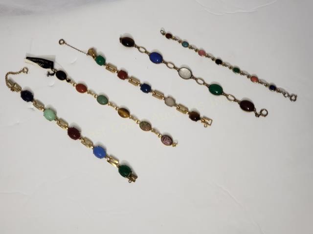 Group Of 5 Vintage Scarab Bracelets (1 of 7)