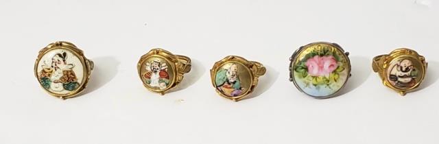 Group 5 Satsuma Buttons Mounted In Sterling Rings (1 of 5)