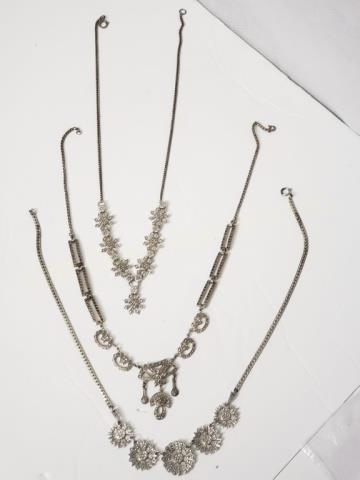 3 Marcasite & Sterling Silver Necklaces (1 of 4)