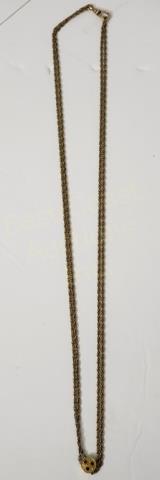 14K Gold Opera Slide With Rubies On GF Chain (1 of 3)